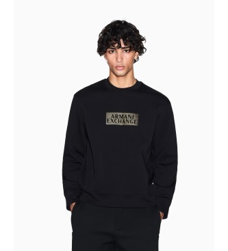 AIX Armani Exchange Felpa nera dal taglio rilassato