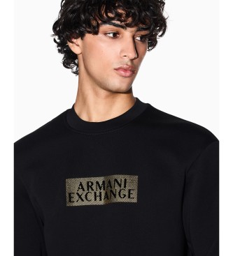 AIX Armani Exchange Felpa nera dal taglio rilassato