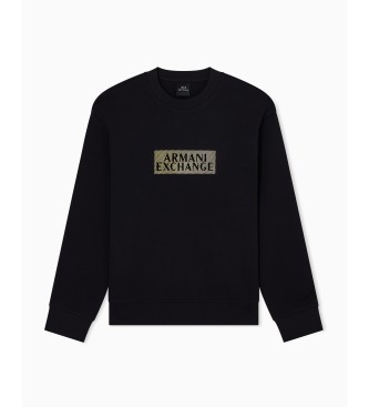 AIX Armani Exchange Felpa nera dal taglio rilassato