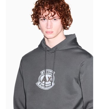 A|X Armani Exchange Siv pulover s kapuco