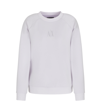 Armani Exchange Felpa girocollo con logo bianco