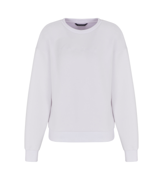 Armani Exchange Sweater met ronde hals en wit geborduurd logo