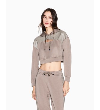 A|X Armani Exchange Short sweatshirt with brown cut