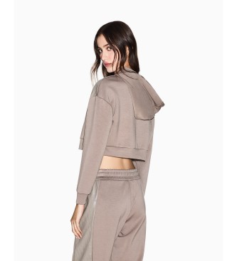 A|X Armani Exchange Short sweatshirt with brown cut