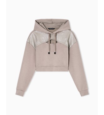 A|X Armani Exchange Short sweatshirt with brown cut