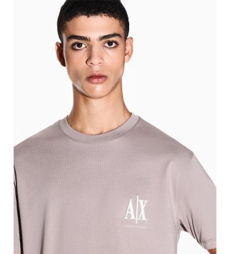 A|X Armani Exchange Majica klasičnega kroja iz bež bombažnega džersija
