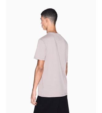A|X Armani Exchange Majica klasičnega kroja iz bež bombažnega džersija