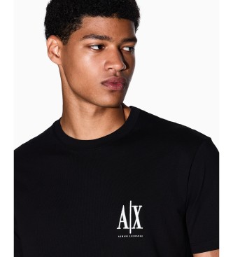 A|X Armani Exchange Majica regularnega kroja iz črnega bombažnega džersija