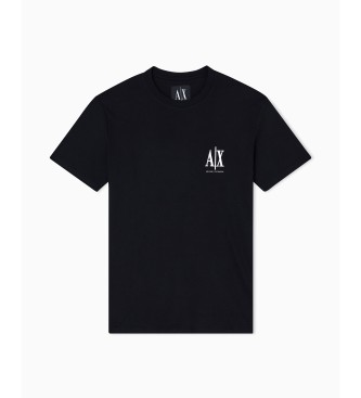 A|X Armani Exchange Majica regularnega kroja iz črnega bombažnega džersija