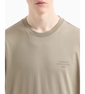 Armani Exchange Camiseta cuello redondo beige