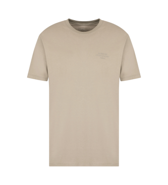 Armani Exchange Camiseta cuello redondo beige