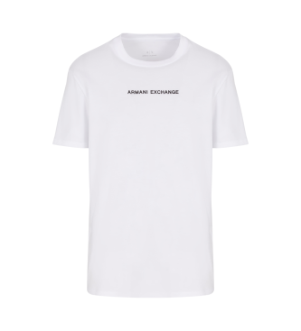 Armani Exchange T-Shirt de algodo com logtipo em relevo em branco