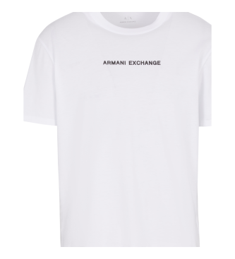 Armani Exchange T-shirt in cotone con logo bianco in rilievo