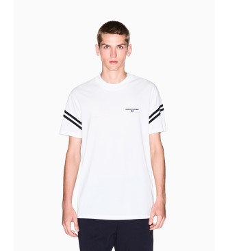 AIX Armani Exchange Biała koszulka z kontrastową lamówką