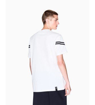 AIX Armani Exchange Biała koszulka z kontrastową lamówką