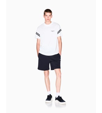 AIX Armani Exchange Biała koszulka z kontrastową lamówką