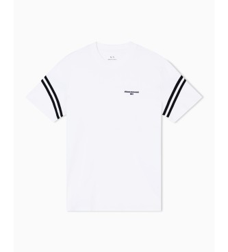 AIX Armani Exchange Biała koszulka z kontrastową lamówką