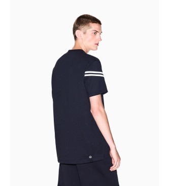 AIX Armani Exchange Granatowa koszulka z kontrastową lamówką