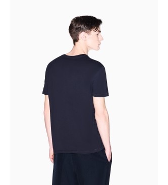 A|X Armani Exchange Majica Basic Slim Fit mornarsko modra