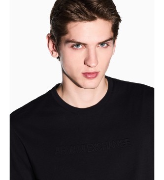 A|X Armani Exchange Tonal Embossed Logo T-shirt zwart