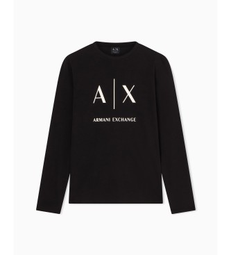 A|X Armani Exchange Maglietta a maniche lunghe nera