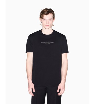 A|X Armani Exchange Camiseta de corte regular em jersey de algodão clássico preto