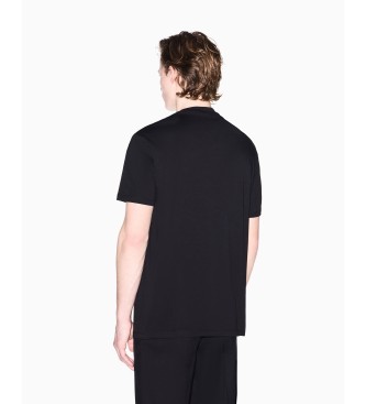 A|X Armani Exchange Camiseta de corte regular em jersey de algodão clássico preto