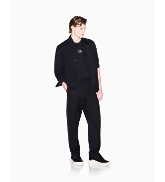 A|X Armani Exchange Camiseta de corte regular em jersey de algodão clássico preto