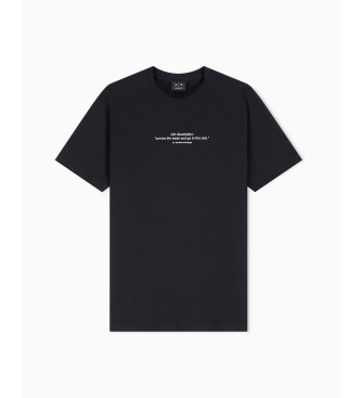 A|X Armani Exchange Camiseta de corte regular em jersey de algodão clássico preto
