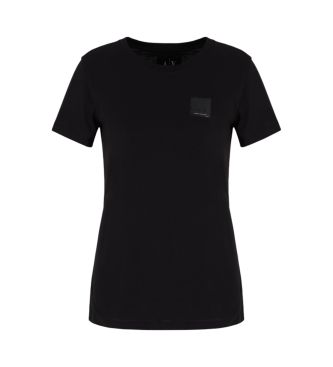 Armani Exchange T-shirt de corte regular com emblema preto