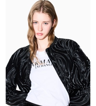 Armani Exchange Majica z logotipom Bleščeča bela