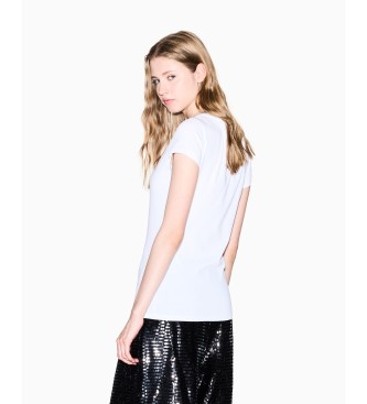 Armani Exchange Majica z logotipom Bleščeča bela
