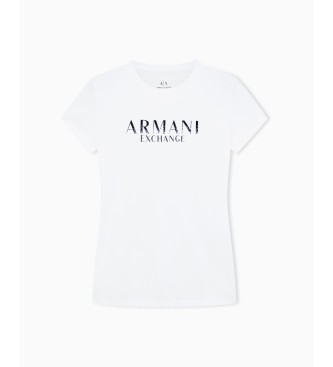 Armani Exchange Majica z logotipom Bleščeča bela