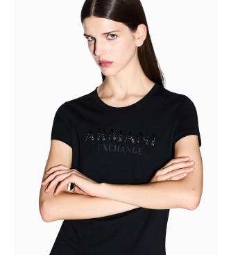 Armani Exchange Logo Shiny T-shirt black