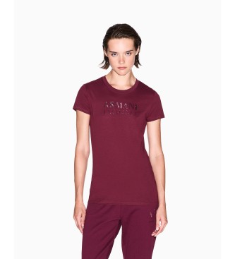Armani Exchange Burgundy Logo T-shirt