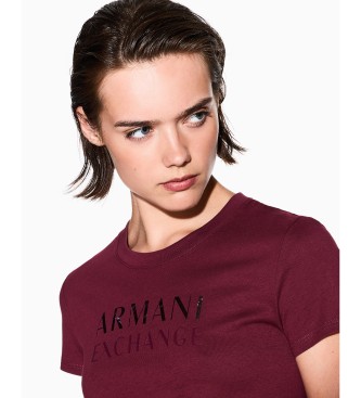 Armani Exchange Burgundy Logo T-shirt