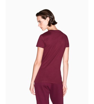 Armani Exchange Burgundy Logo T-shirt