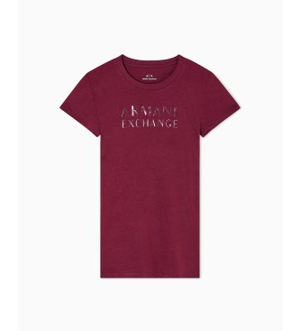 Armani Exchange Burgundy Logo T-shirt