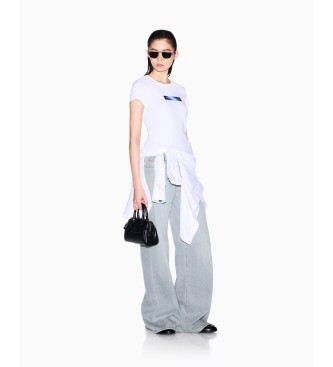 A|X Armani Exchange T-shirt ajusté en maille de coton stretch blanc