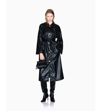 Armani Exchange Abrigo Maxi Trench negro