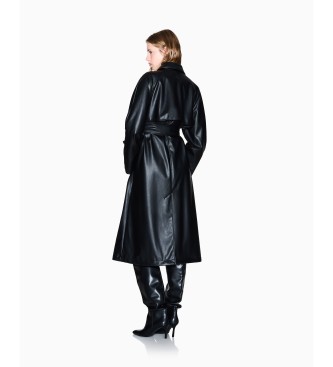Armani Exchange Abrigo Maxi Trench negro