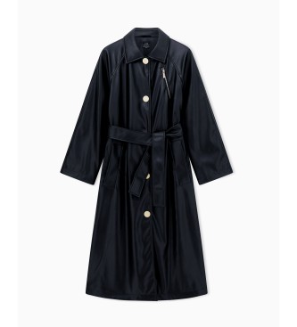 Armani Exchange Abrigo Maxi Trench negro