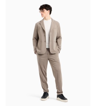 Armani Exchange Beżowe spodnie Flow