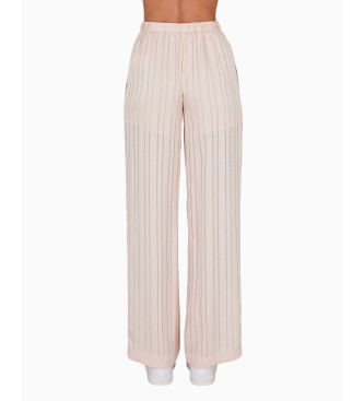 Armani Exchange Pantalon taille haute avec ceinture lastique rose