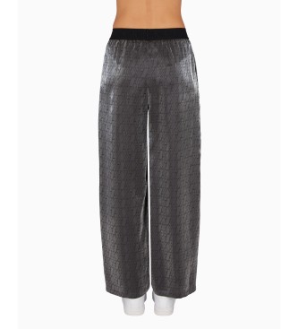 Armani Exchange High-waisted trousers with elastic waistband black