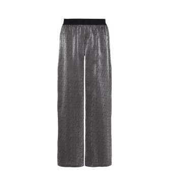 Armani Exchange Pantalon taille haute avec ceinture lastique noir