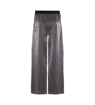 Armani Exchange Broek met hoge taille en elastische band zwart