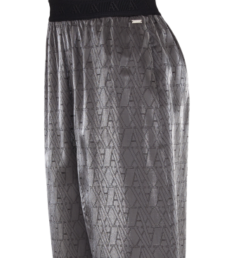 Armani Exchange Broek met hoge taille en elastische band zwart