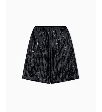 Armani Exchange Błyszczące szorty w kolorze czarnym