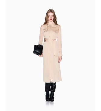 AIX Armani Exchange Dress with hidden buttons beige